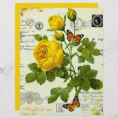  gele rozen origamipapier (Voorkant / Achterkant)