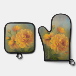 Gele Rozen Ovenwant & Pannenlap Set