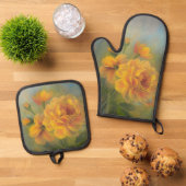 Gele Rozen Ovenwant & Pannenlap Set (Top down)