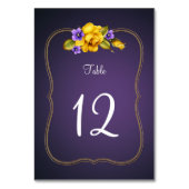 Gele rozen Paars Violet Goud Lijst Kaart (Achterkant)