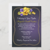 Gele rozen Paars Violet Goud  Lijst Kaart (Voorkant)