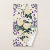 Gele rozen Paarse Venus Mirror Bath-handdoekset Bad Handdoek (Handdoek)