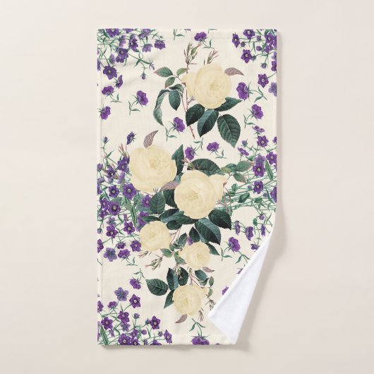 Gele rozen Paarse Venus Mirror Bath-handdoekset Bad Handdoek (Handdoek)