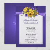 Gele Rozen Paarse Viooltjes Na de Bruiloft Kaart (Voorkant / Achterkant)