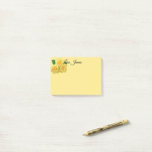 Gele Rozen Post-it-Notes Post-it® Notes (Op bureau)