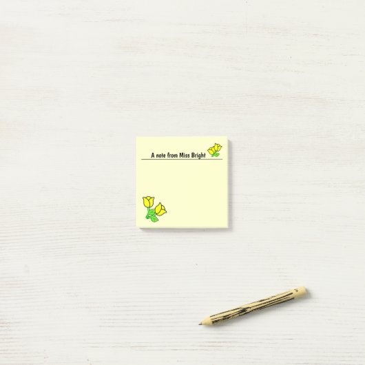 Gele rozen Post-it Notities Post-it® Notes (Op bureau)