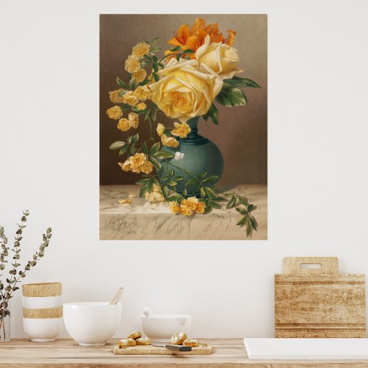 Gele rozen poster (Keuken)