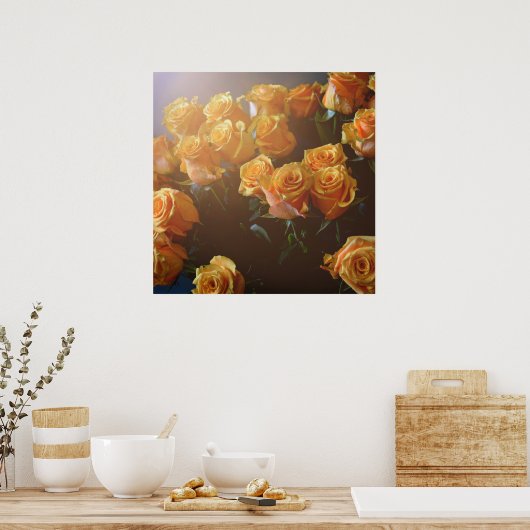 Gele rozen poster (Keuken)