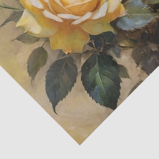 Gele Rozen Print Decoupage / Tissuepapier (Detail)