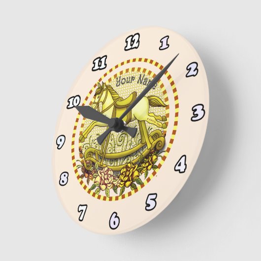 Gele Rozen Rocking Horse klok (Hoek)