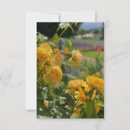 Gele rozen, rode & Paarse tuin Notitiekaartje