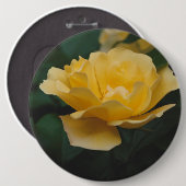 Gele rozen ronde button 6,0 cm (Voorkant /achterkant)