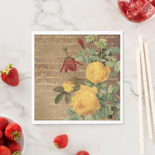 gele rozen servet (Insitu)
