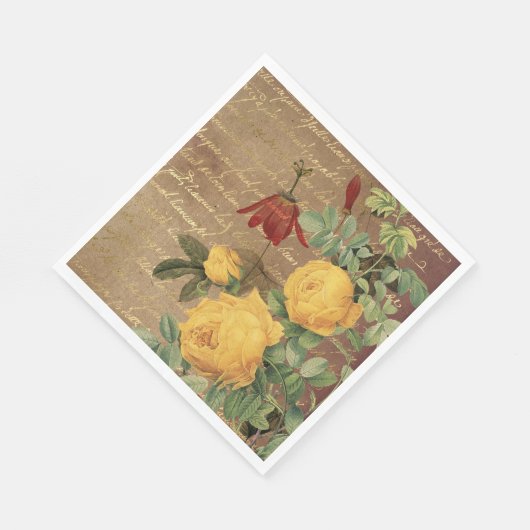 gele rozen servet (Hoek)