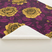 Gele rozen sherpa deken (3/4)