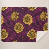 Gele rozen sherpa deken (Voorkant (horizontaal))