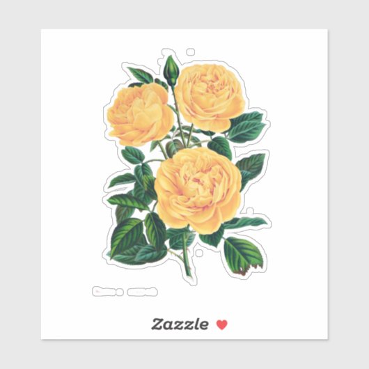 Gele Rozen Sticker (Vel)