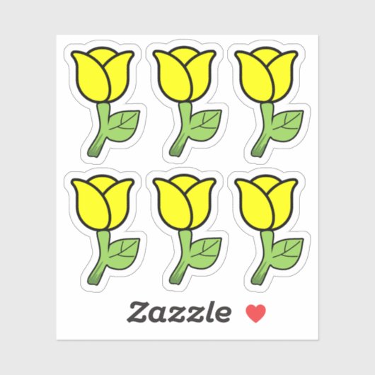 Gele Rozen Stickers (Vel)