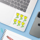 Gele Rozen Stickers (Laptop met iPhone)