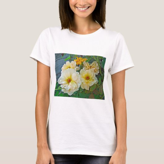Gele rozen t-shirt (Voorkant)