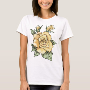 Gele rozen t-shirt