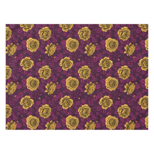 Gele rozen tafelkleed (Voorkant (Horizontaal))