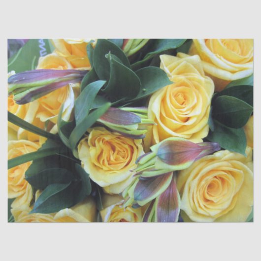 Gele Rozen Tissue Paper Tissuepapier (Voorkant)