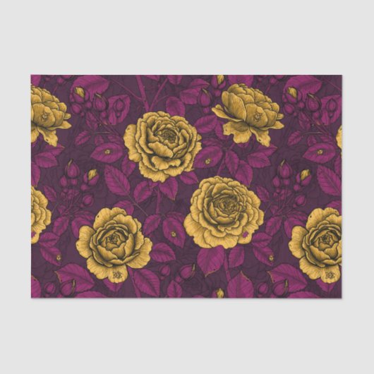 Gele rozen tissuepapier (Voorkant)