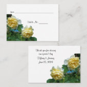 Gele Rozen Trouwtafel Plaatskaartje (Voorkant / Achterkant)