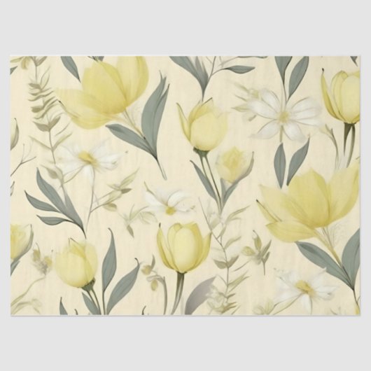 Gele Rozen Trouwweefsel Papier (Voorkant)