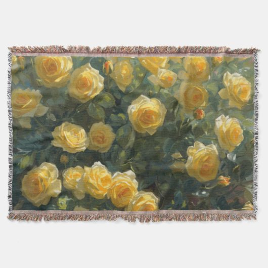 Gele Rozen Tuin Deken (Voorkant)