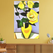 Gele rozen van een vriend Geometrisch Abstract Canvas Afdruk (Insitu (Woonkamer))