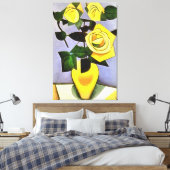 Gele rozen van een vriend Geometrisch Abstract Canvas Afdruk (Insitu (Slaapkamer))