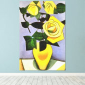 Gele rozen van een vriend Geometrisch Abstract Canvas Afdruk (Insitu (Houten vloer))