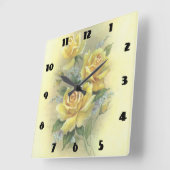 Gele rozen vierkante klok (Hoek)
