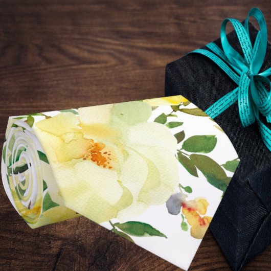 Gele rozen vintage stijl bloemen bloemenkraag das