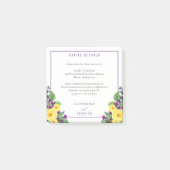 Gele Rozen | Violets Boho Bloemen Bruiloft Details Post-it® Notes (Voorkant)
