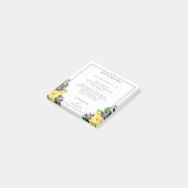 Gele Rozen | Violets Boho Bloemen Bruiloft Details Post-it® Notes (Schuin)