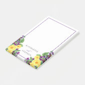Gele Rozen | Violets Boho Bloemen Bruiloft Details Post-it® Notes (Schuin)