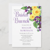 Gele rozen | Violets Boho Floral Bridal Brunch Kaart (Voorkant)