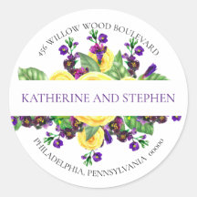 Gele rozen | Violets Boho Floral Return-adres