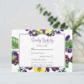 Gele rozen |Violets Boho Floral Wedding RSVP (Staand voorkant)