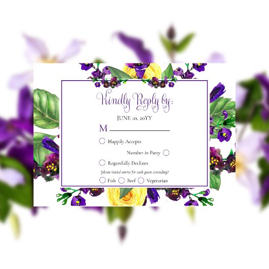 Gele rozen |Violets Boho Floral Wedding RSVP