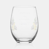 Gele rozen | Violets Boho Floral Wedding Wijnglas Zonder Voet (Achterkant)