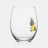 Gele rozen | Violets Boho Floral Wedding Wijnglas Zonder Voet (Rechts)