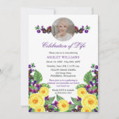 Gele rozen |Violets Floral Celebration of Life I Kaart (Voorkant)