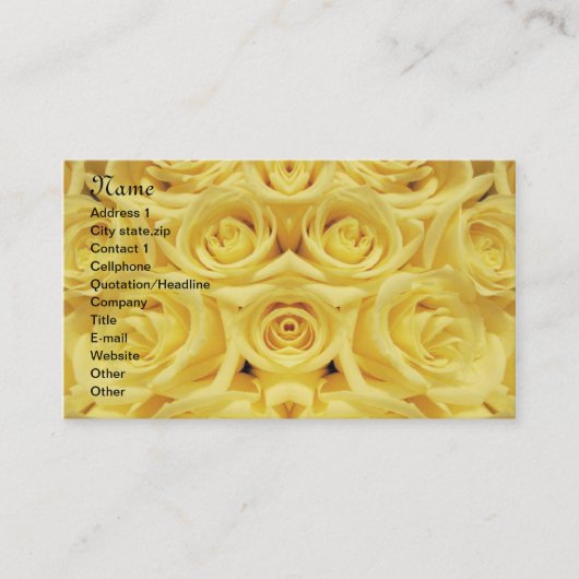 Gele rozen_ visitekaartje (Voorkant)