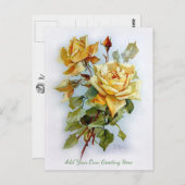 Gele Rozen voegen uw eigen groet toe Briefkaart (Voorkant / Achterkant)