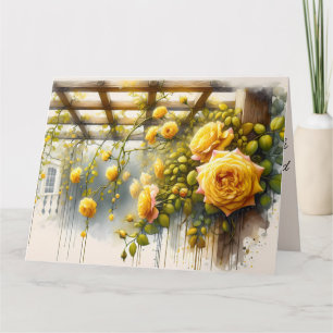 Gele Rozen Watercolor Tuin Kaart