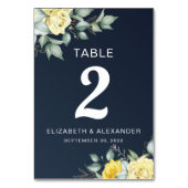 Gele rozen waterverf blauw marineverslag kaart (Achterkant)